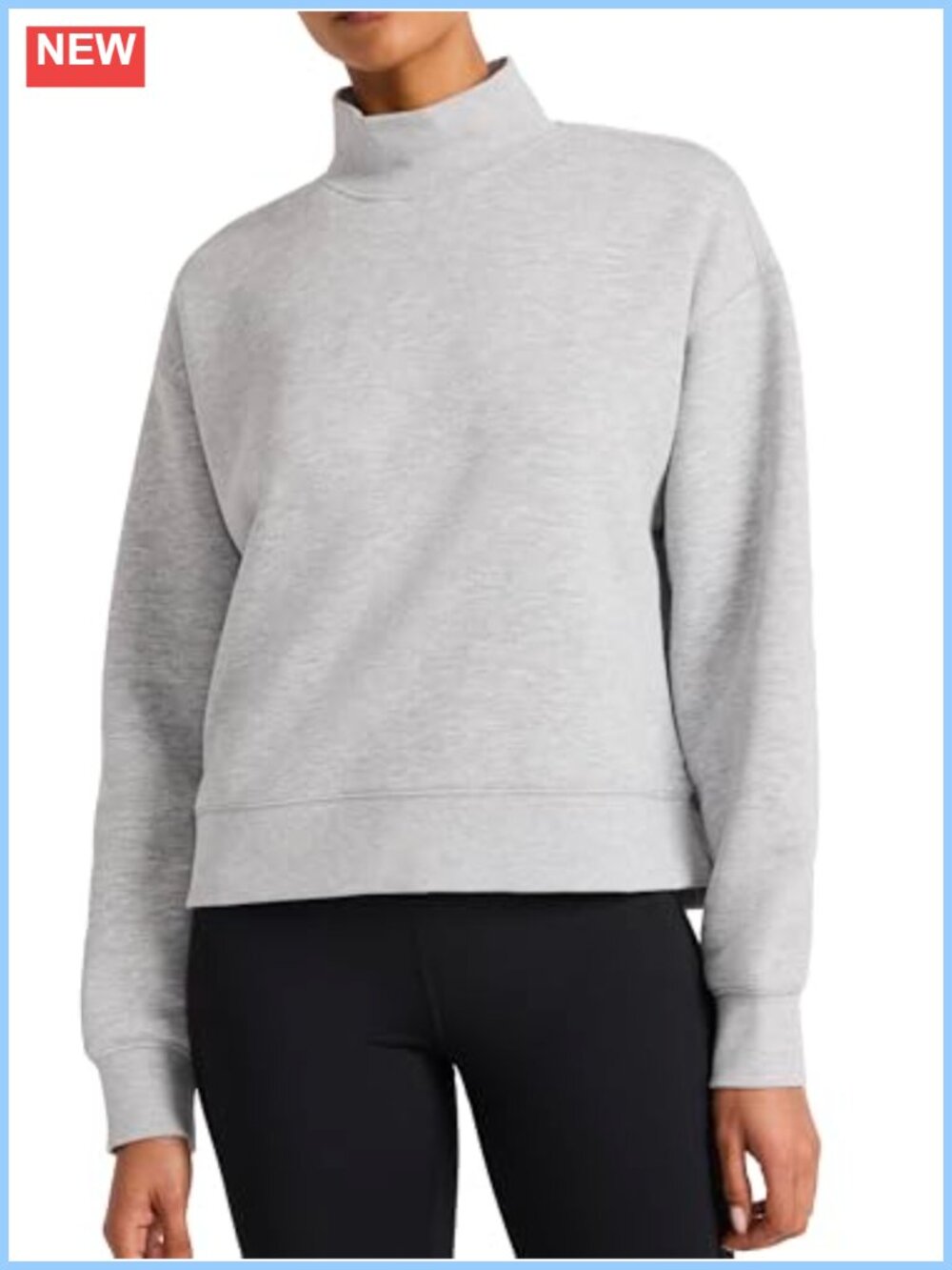 Reebok Mock Neck Sweatshirt Midweight Cotton-Poly Standard Fit